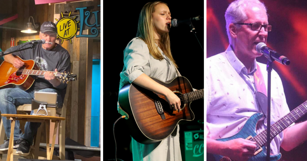Emma James plays the Saturday SongSwaps at the 2024 Corpus Christi Songwriter Festival.  Rick Hoeffel and Tom Whitehurst host the free Late-Nite Songwriter Open Mics on Friday and Saturday night at the 2024 Corpus Christi Songwriters Festival. 